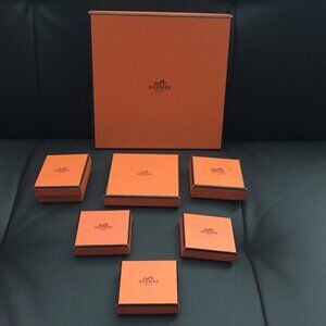 Hermes 7 small empty storage boxes LOT